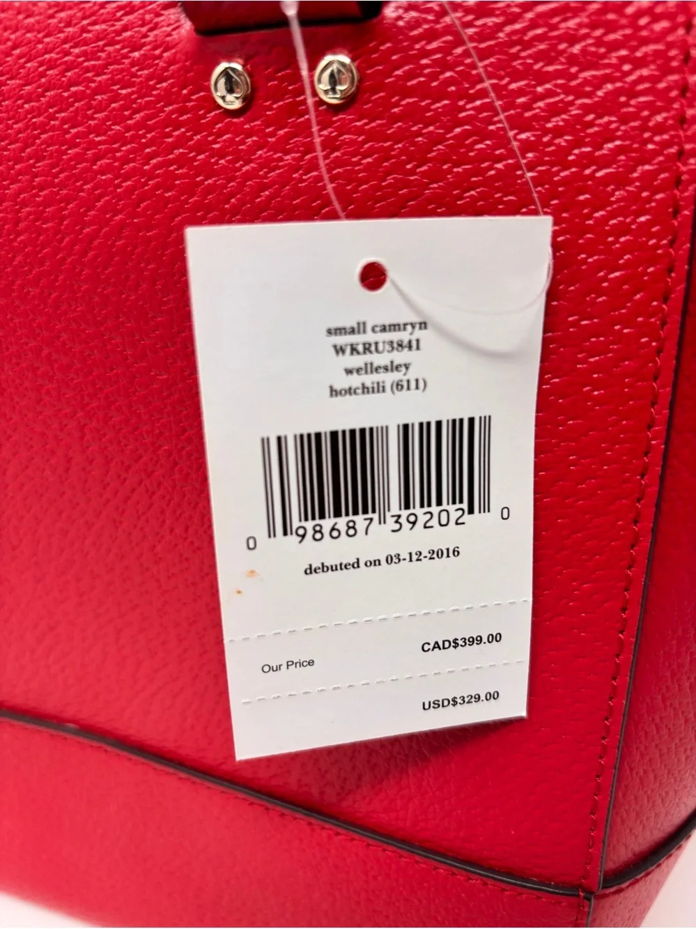 Kate Spade Wellesley Small Red Camryn Satchel Hot Chili NWT